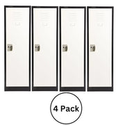 48'' Locker for Kids – Black Body With White Doors 4-Pack