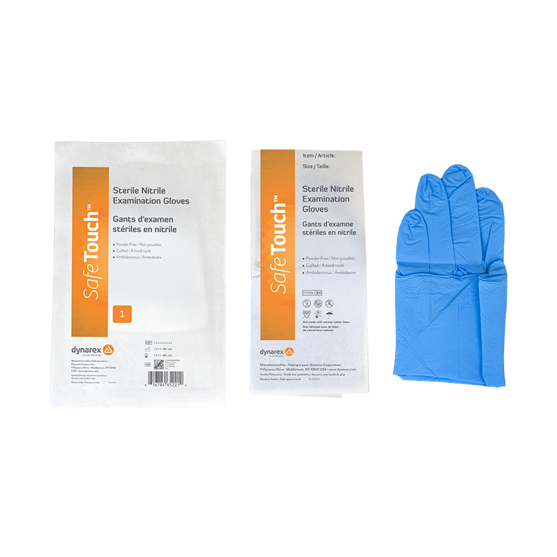 Nitrile Sterile Exam Gloves, Singles, Small, Powder-Free, 8/100/cs - 100 pcs per Box/8 Boxes per Case