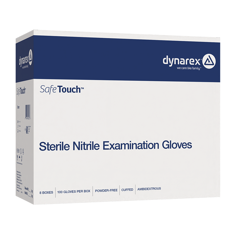 Nitrile Sterile Exam Gloves, Singles, Medium, Powder-Free, 8/100/cs - 100 pcs per Box/8 Boxes per Case