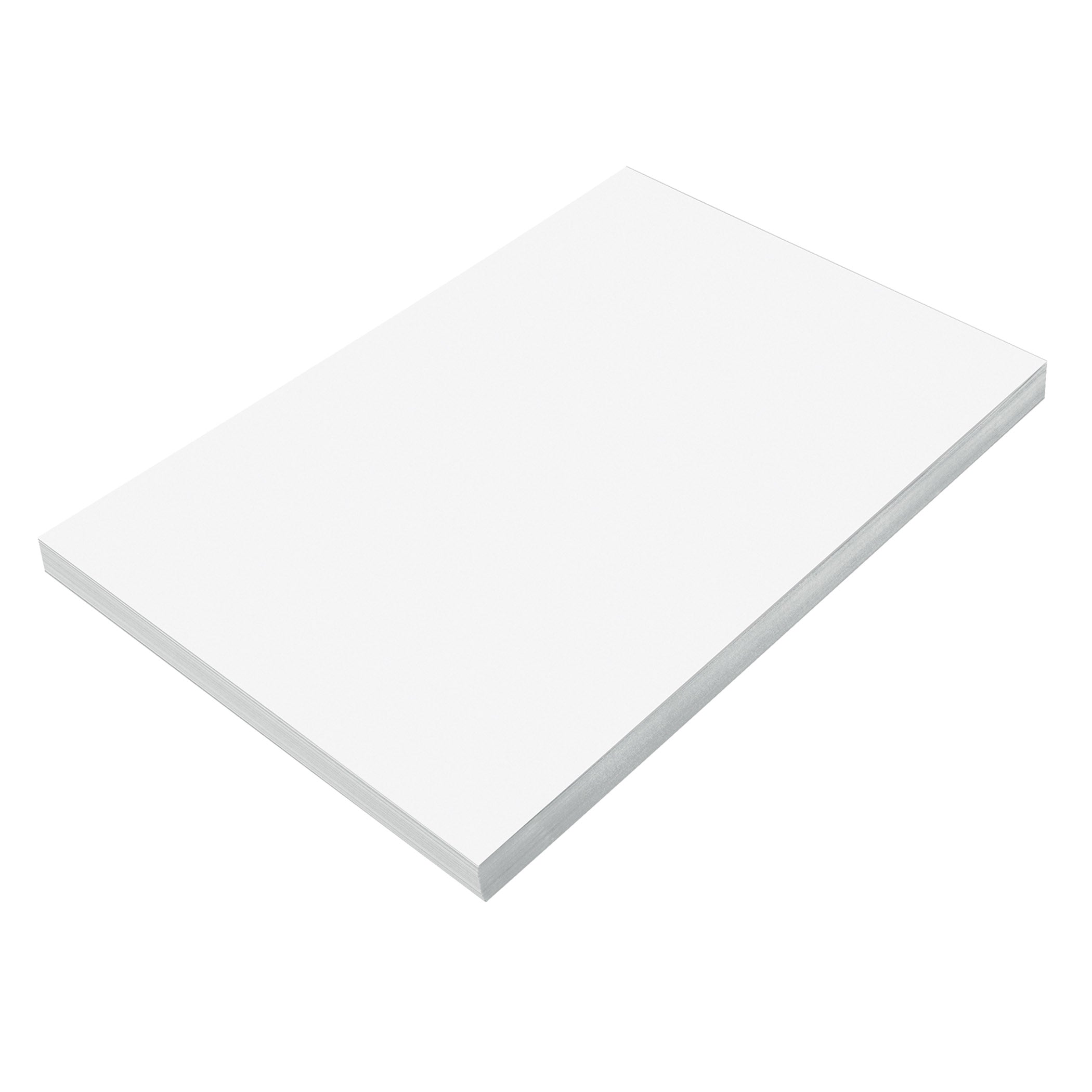 Construction Paper, Medium Weight, Bright White, 12" x 18", 100 Sheets