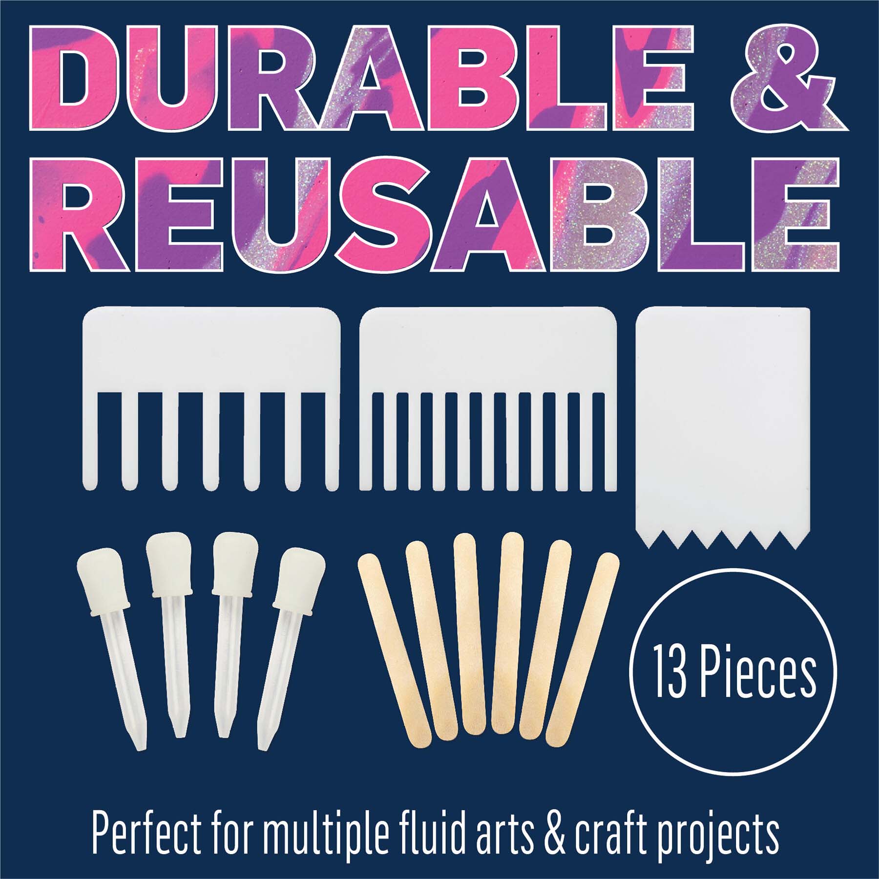 Drizzle Pouring Technique Tool Set, 13-Piece Set
