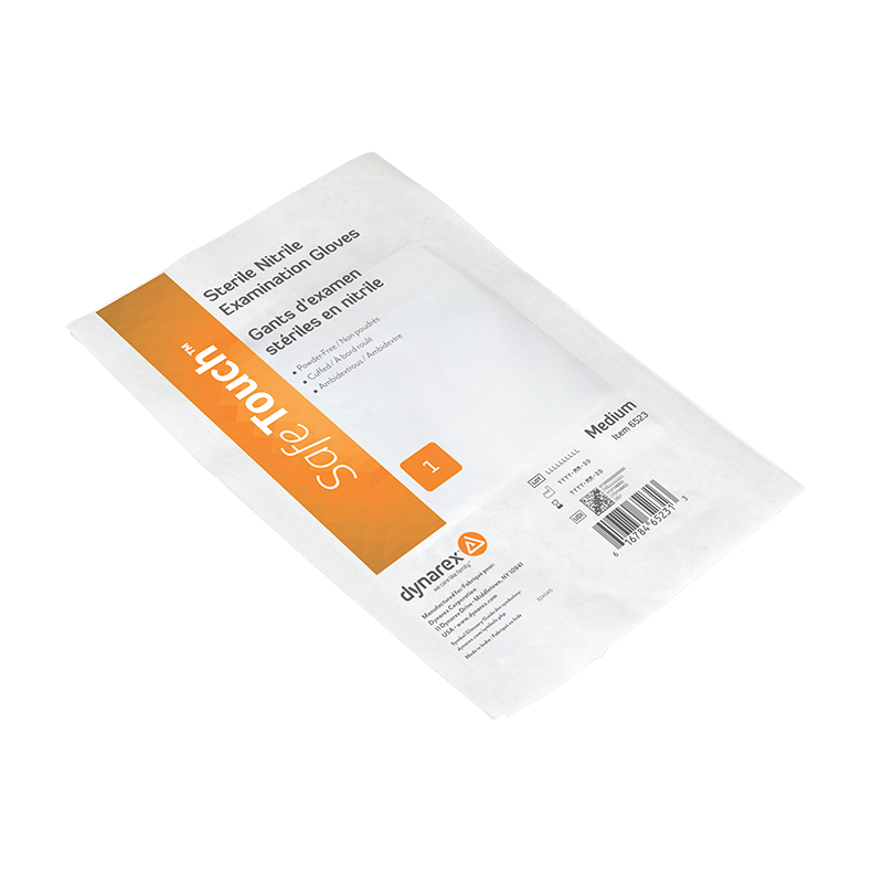 Nitrile Sterile Exam Gloves, Singles, Medium, Powder-Free, 8/100/cs - 100 pcs per Box/8 Boxes per Case