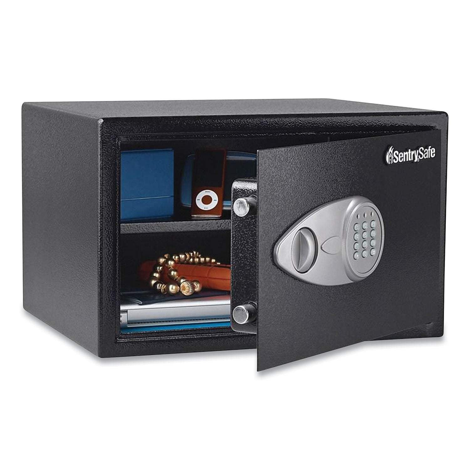 1.20 ft³ - Electronic, Key Lock - 2 Live-locking Bolt(s) - Internal Size 10.50" Height x 16.75" Width x 12.63" Depth - Overall Size 10.6" Height x 17" Width x 14.8" Depth - Black - Steel