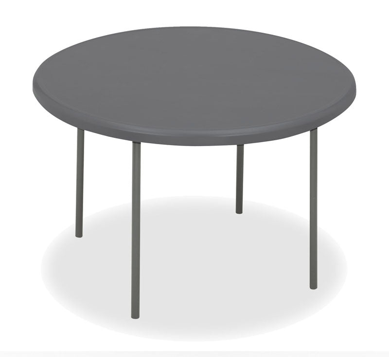 IndestrucTable® Classic Folding Table, Charcoal - 48" Round