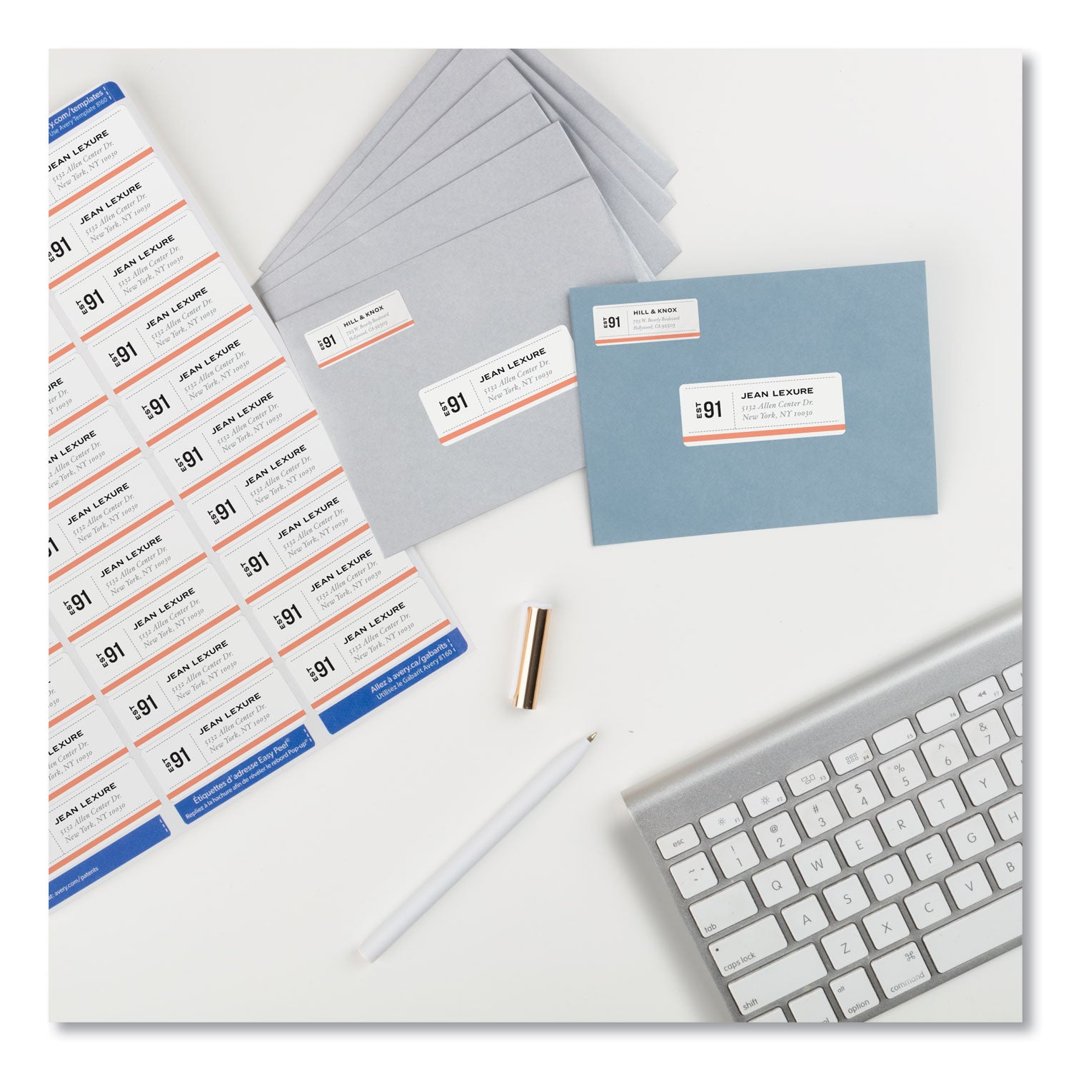 Easy Peel® Address Labels, Sure Feed™ Technology, Permanent Adhesive, 1" x 2-5/8", 750 Labels