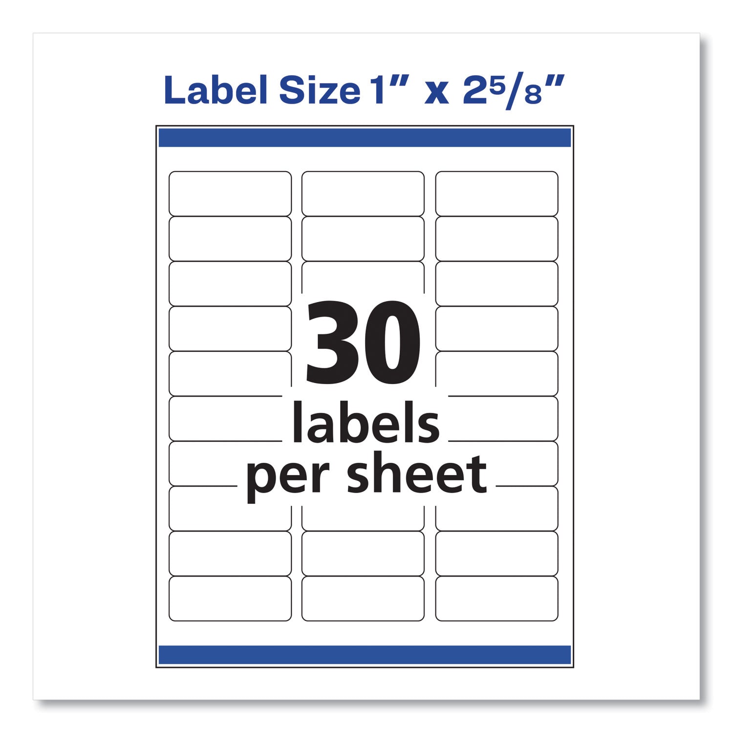 Easy Peel® Address Labels, Sure Feed™ Technology, Permanent Adhesive, 1" x 2-5/8", 750 Labels