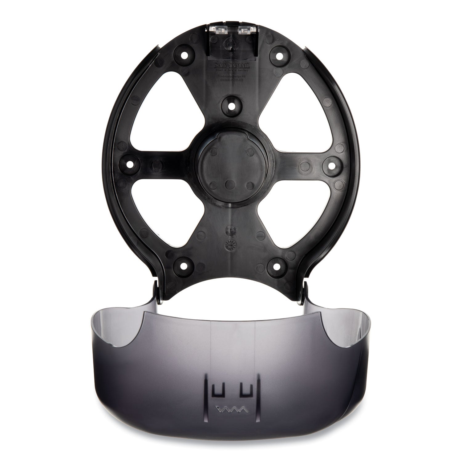 Roll Dispenser - 1 x Roll - 12" Height x 10.3" Width x 5.6" Depth - Plastic - Black Pearl - Durable, Break Resistant, Key Lock, Long Lasting, Damage Resistant - 1 Each