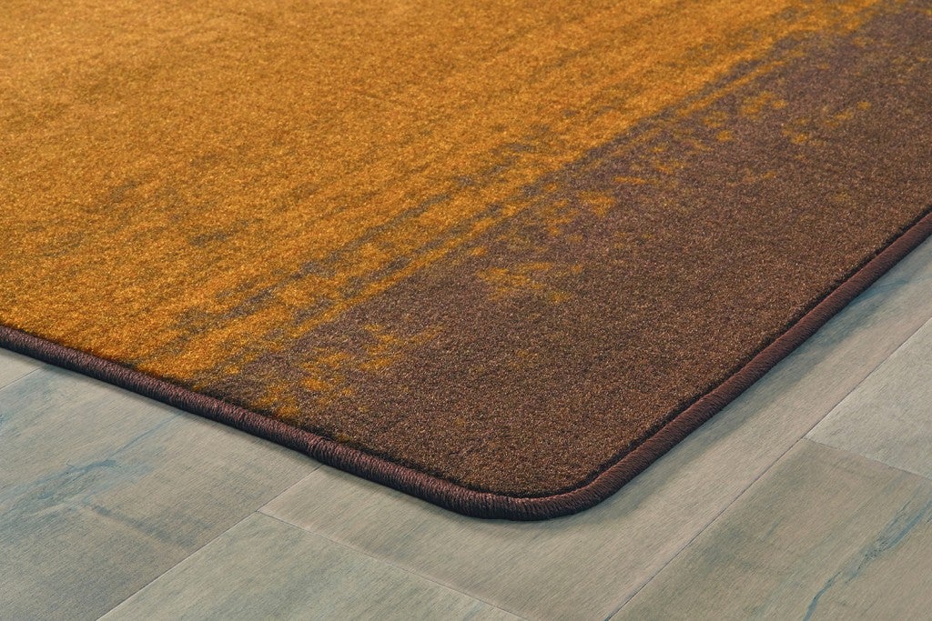 Earth Tone Stripes Rug - 6ft x 9ft - Rectangle - Brown