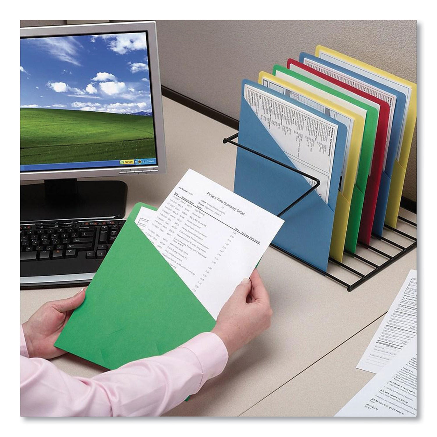 Smead Letter Recycled File Jacket - 8 1/2" x 11" - 1 Front Pocket(s) - 11 pt. - Green - 10% Recycled - 25 / Pack