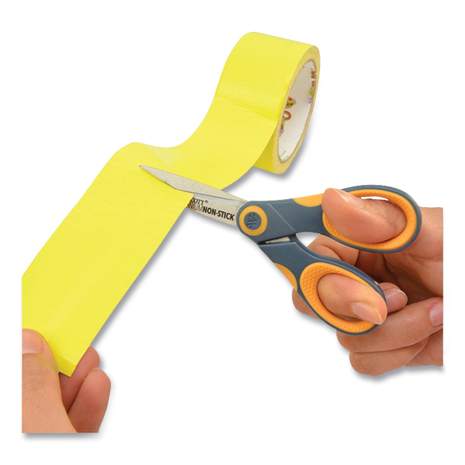 Non-Stick Titanium Bonded Scissors, 5" Long, Straight Gray/Orange Handle