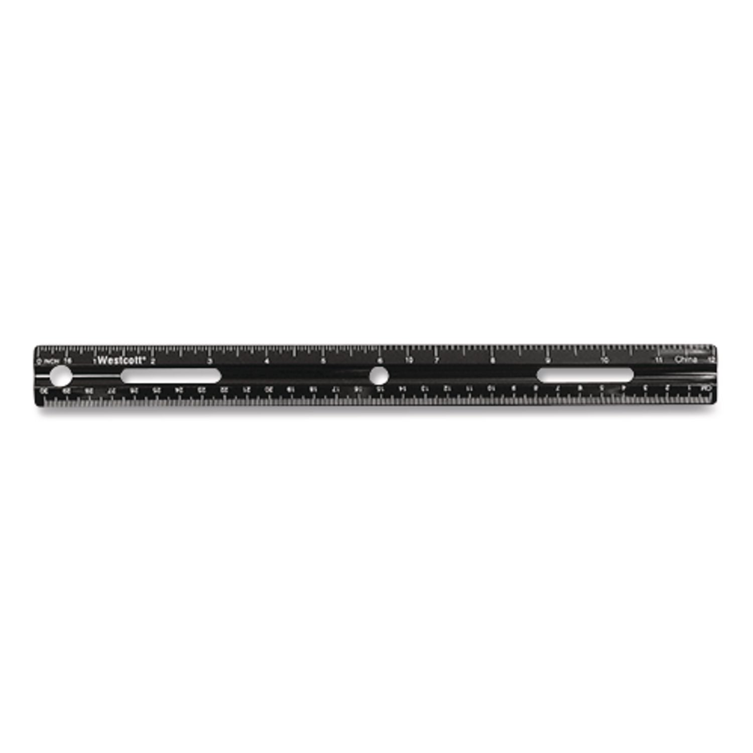 Kleenearth Recycled Ruler, Standard/metric, 12" Long, Plastic, Black