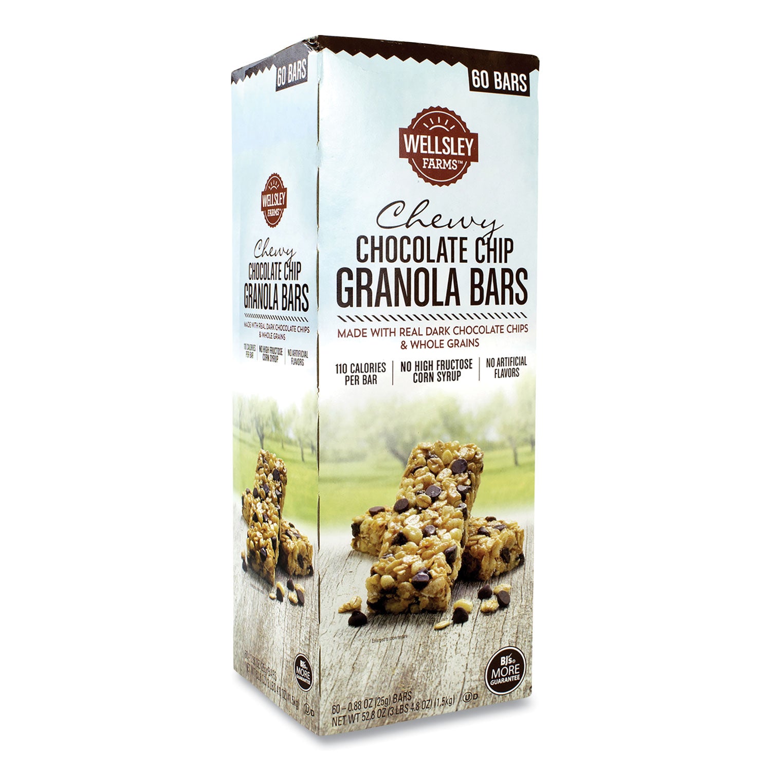 Individually Wrapped, No High Fructose Corn Syrup, No Artificial Flavor - Chocolate Chip, Whole Wheat - 0.88 oz - 60 / Carton