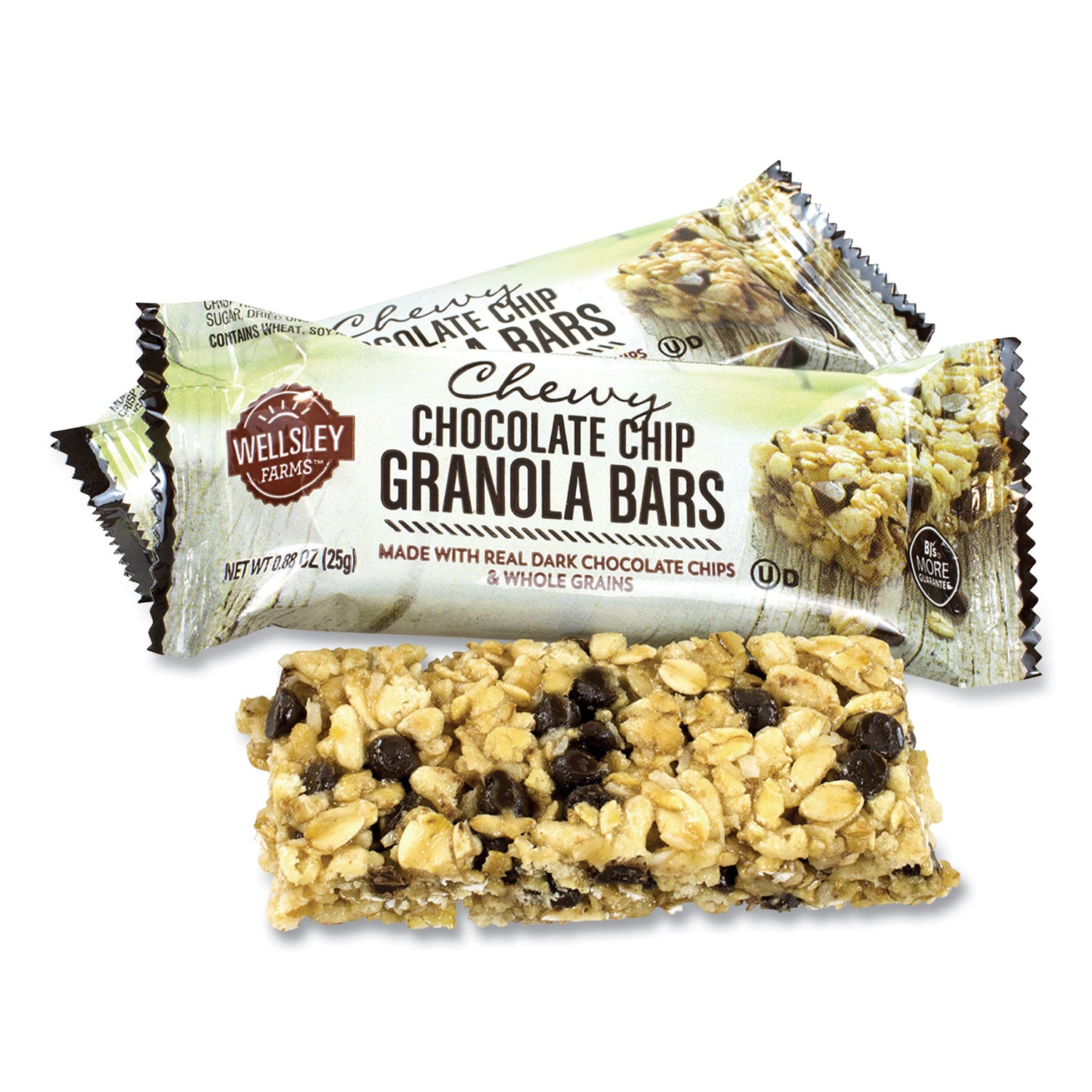 Individually Wrapped, No High Fructose Corn Syrup, No Artificial Flavor - Chocolate Chip, Whole Wheat - 0.88 oz - 60 / Carton