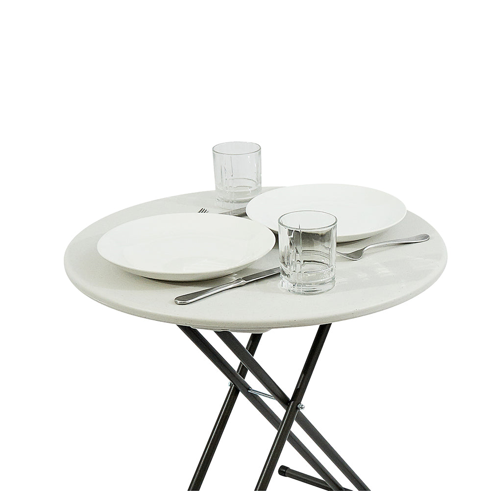 IndestrucTable® Classic Folding Table, Platinum Granite - 24" Round