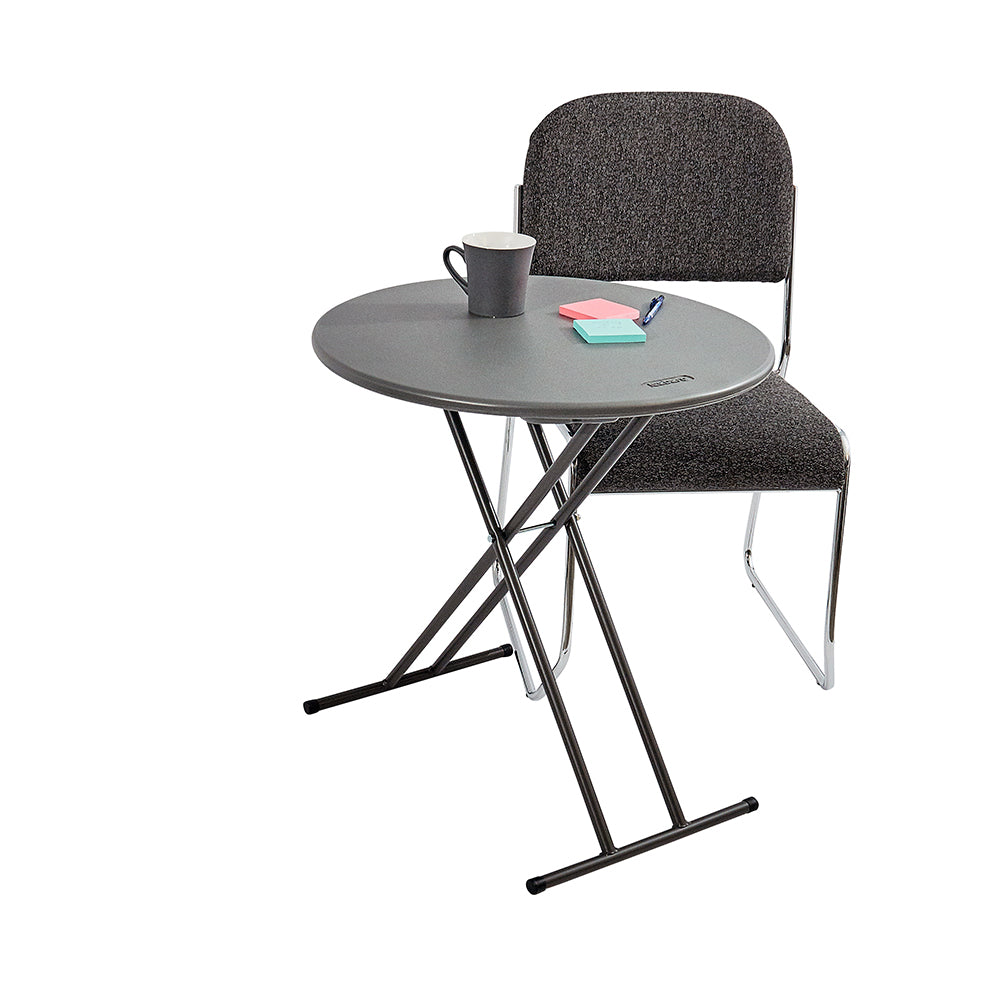 IndestrucTable® Classic Folding Table, Charcoal - 24" Round
