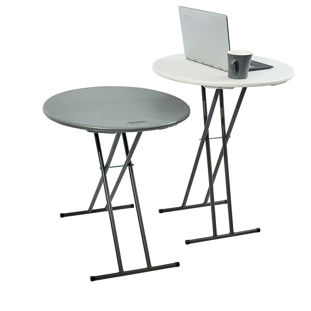 IndestrucTable® Classic Folding Table, Charcoal - 24" Round