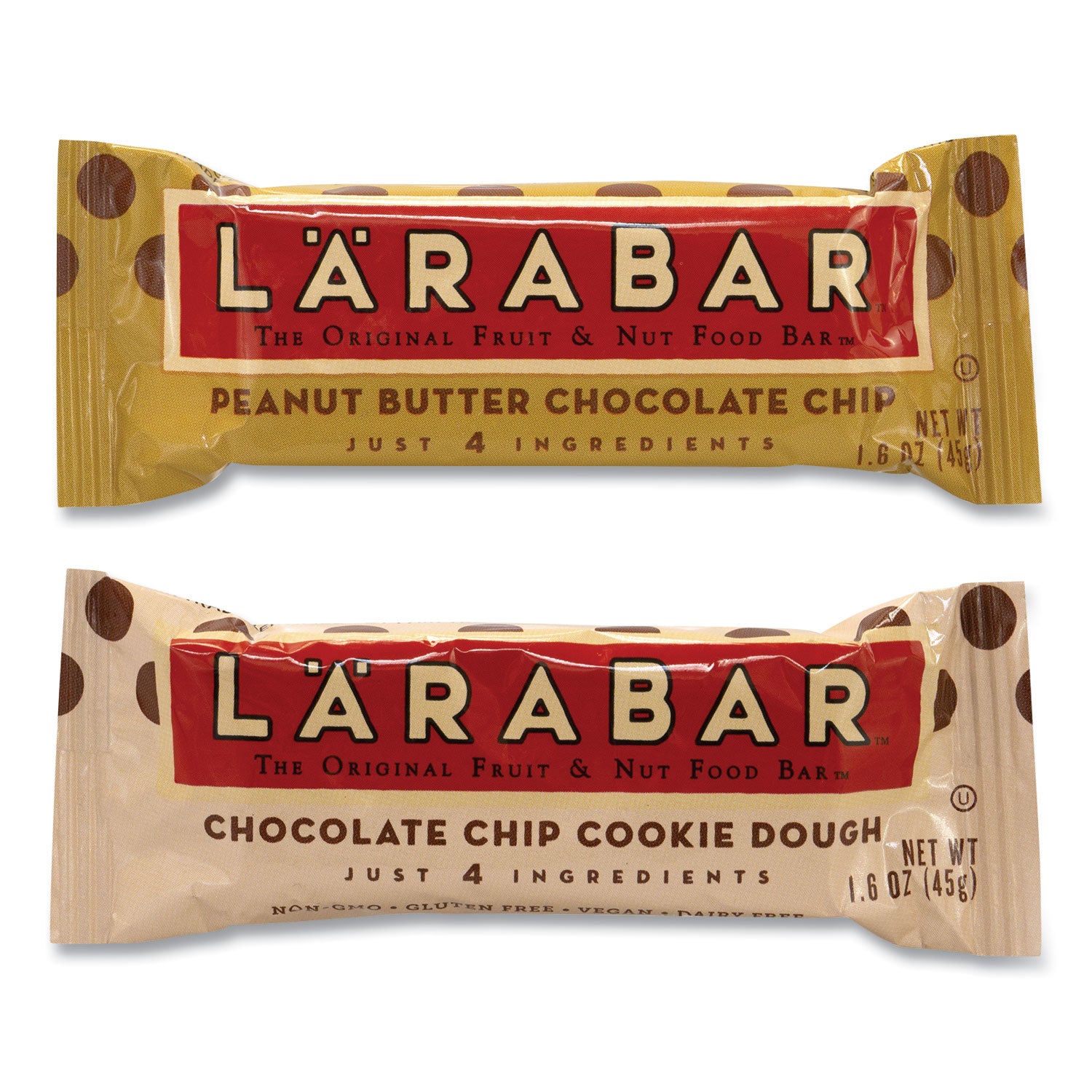 Gluten-free, Dairy-free, Individually Wrapped - Peanut Butter Chocolate Chip, Chocolate Chip Cookie Dough - 20 / Carton