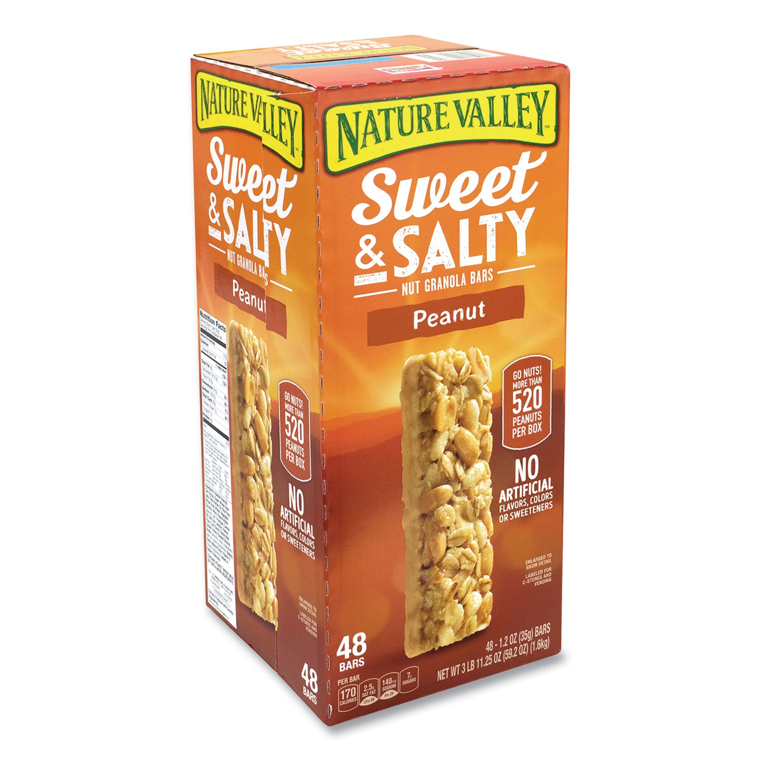 No Artificial Color, No Artificial Flavor, No Artificial Sweeteners, Individually Wrapped - Sweet & Salty, Peanut, Crunchy - 1.20 oz Pouch - 48 / Carton