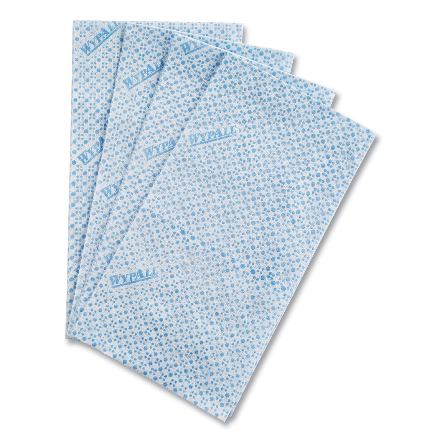 Wypall Critical Clean Foodservice Cloths, Quarter-Fold, 12.50" x 23.50", Blue, Hydroknit/Cellulose/Polypropylene, 200 Sheets per Box