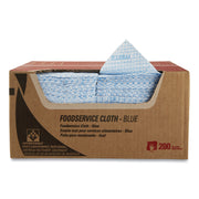 Wypall Critical Clean Foodservice Cloths, Quarter-Fold, 12.50" x 23.50", Blue, Hydroknit/Cellulose/Polypropylene, 200 Sheets per Box