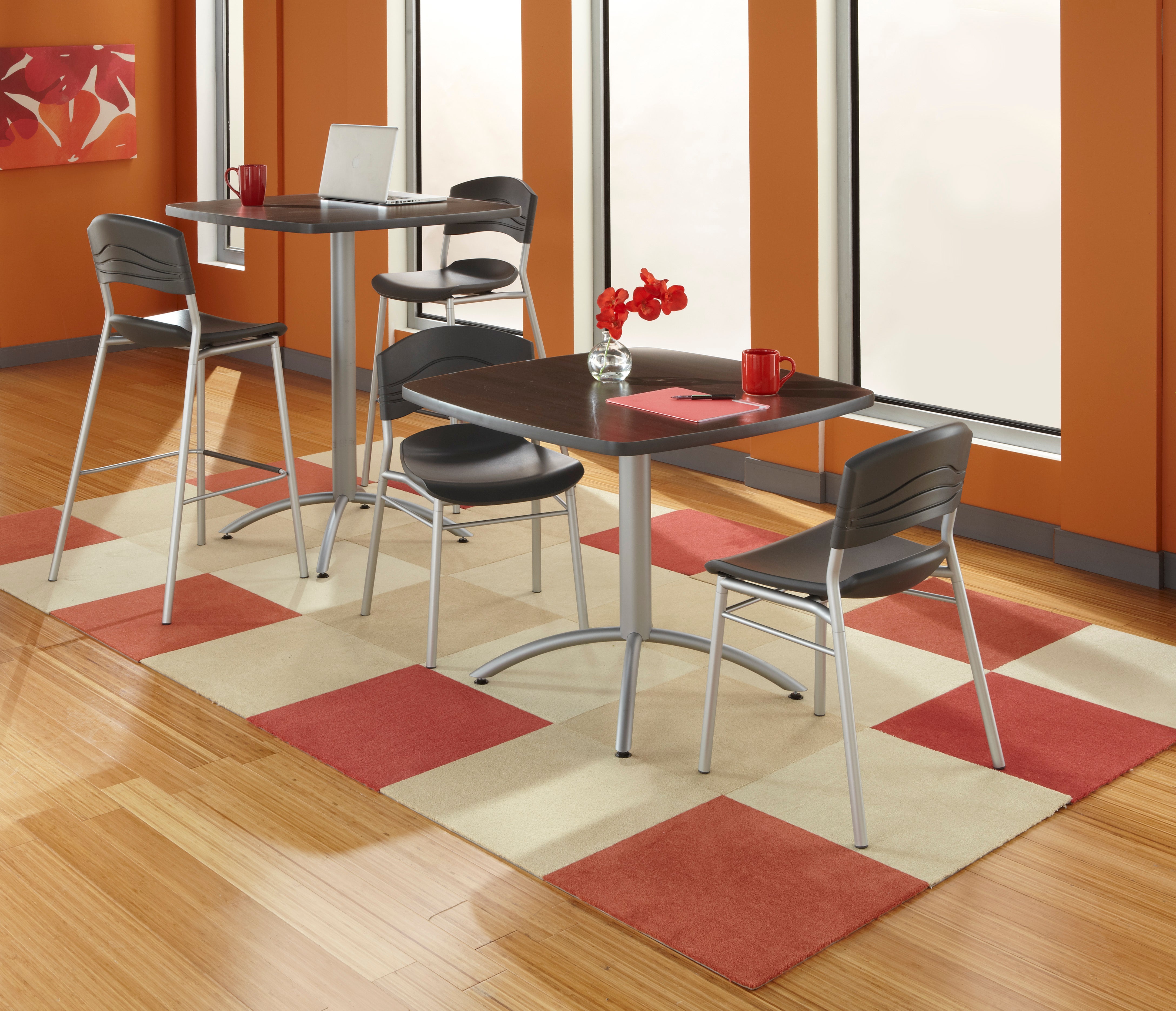 CaféWorks™ Table, Walnut - 36" Square x 29"H