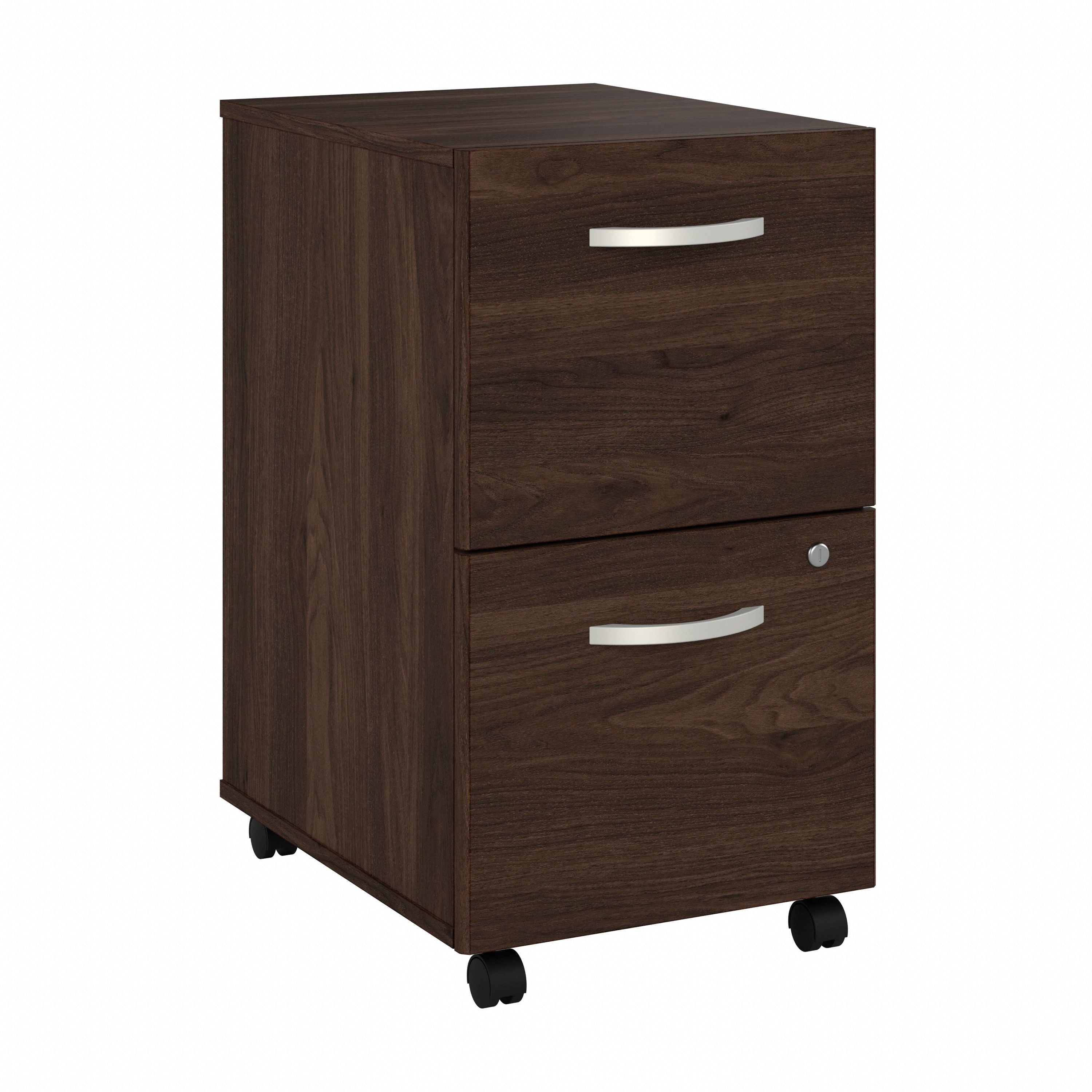 Bush Business Furniture Studio C 2 Drawer Mobile File Cabinet in Black Walnut - 15.71" Width x 20.2" Depth x 27.79" Height