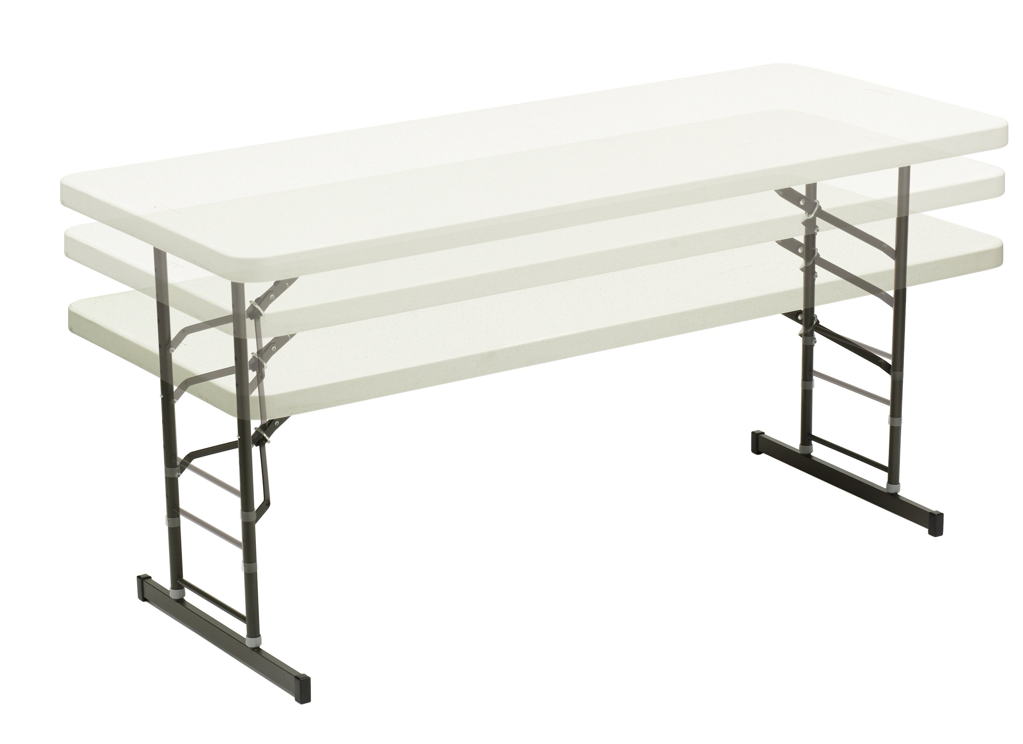 IndestrucTable® Classic Adjustable Height Folding Table, Platinum Granite - 30" x 72"