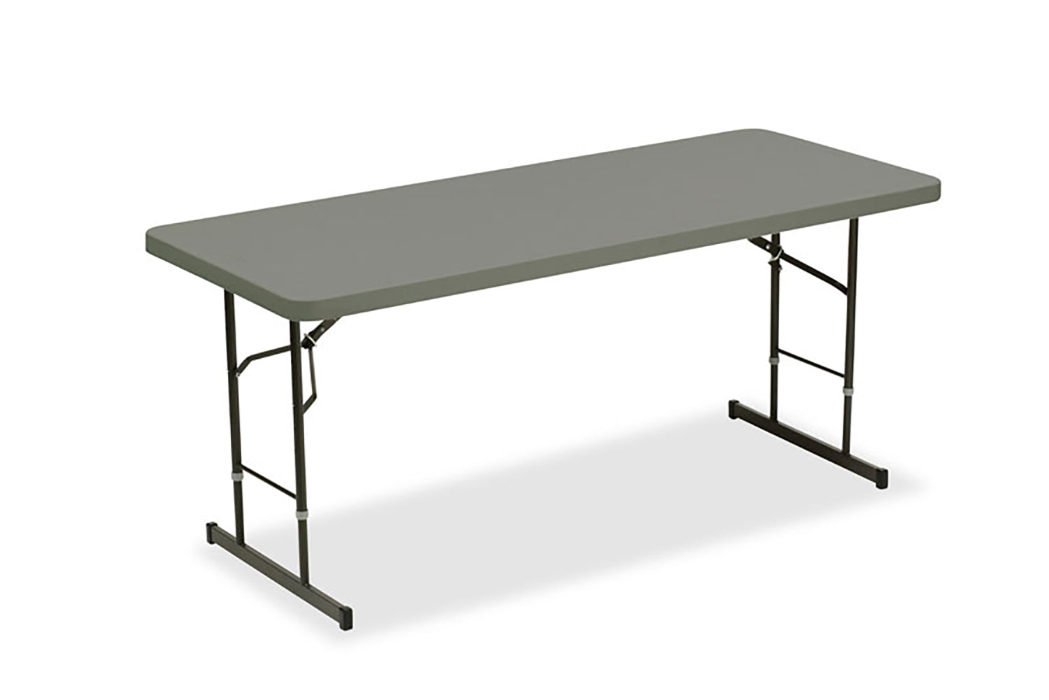 IndestrucTable® Classic Adjustable Height Folding Table, Charcoal - 30" x 72"