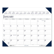Julian Dates - Monthly - 1 Year - January 2026 to December 2026 - 1 Month Single Page Layout - 24" x 19" Sheet Size - 2.38" x 3.38" Block - Desk Pad - Multi - Paper, Leatherette - Holder - 1 Each