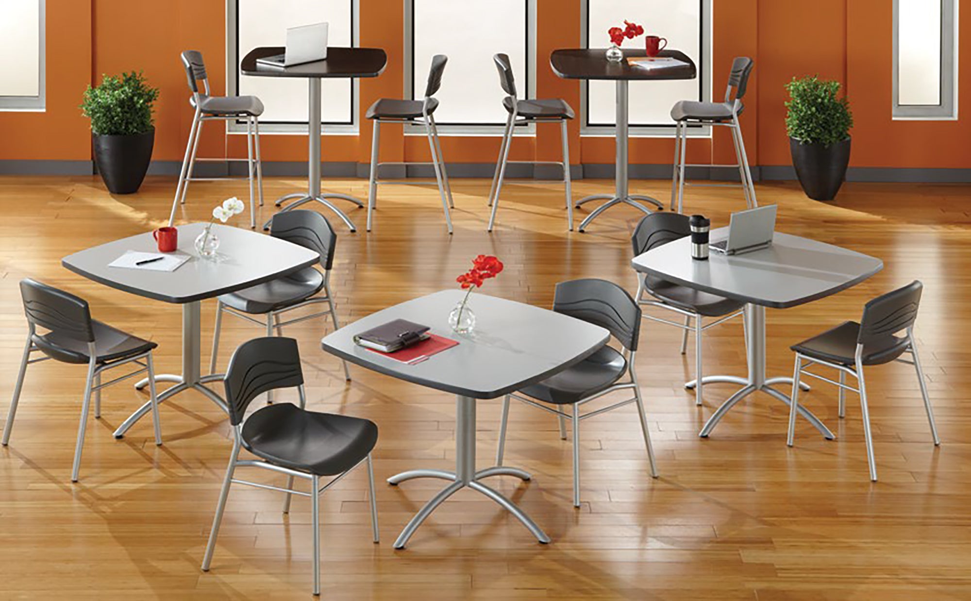 CaféWorks™ Table, Walnut - 42" Square x 42"H