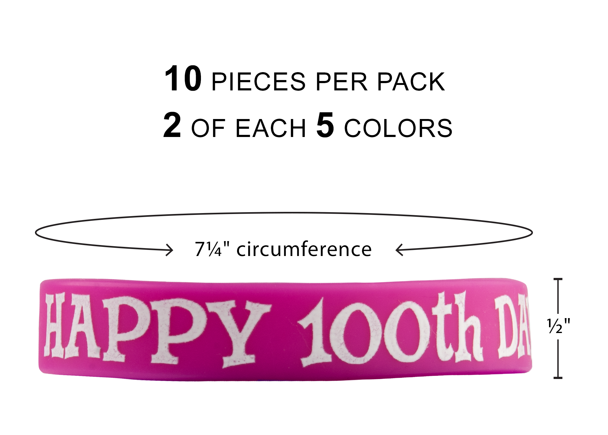 Happy 100th Day Wristbands