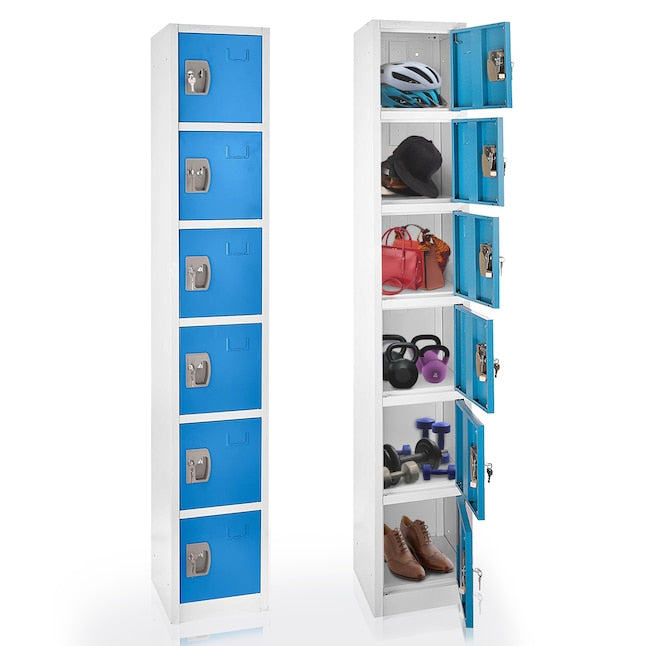 72 in. H x 12 in. W 6-Compartment Steel Storage Locker