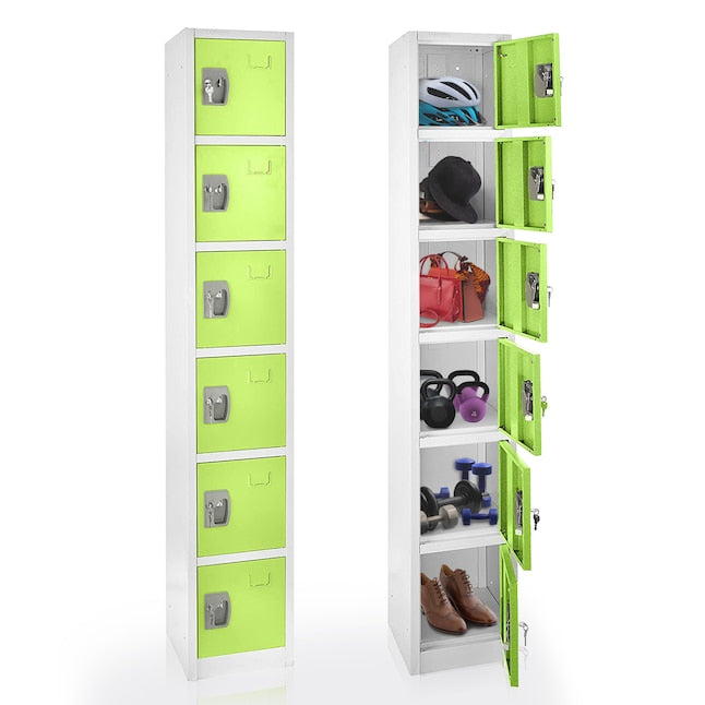 72 in. H x 12 in. W 6-Compartment Steel Storage Locker