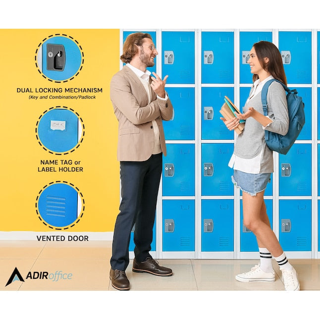 72 in. x 12 in. x 12 in. 4-Compartment Steel Tier Key Lock Storage Locker in Blue (4-Pack)