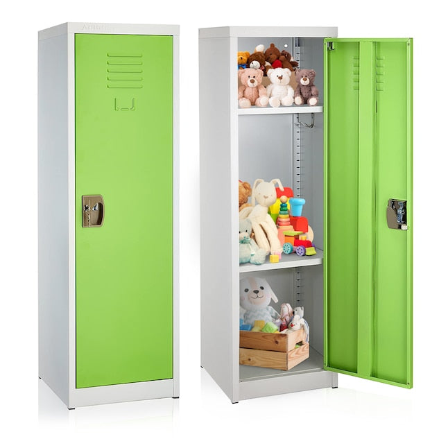 AdirOffice 48 in. H x 15 in. W Steel Single Tier Locker in Green 2 Pack