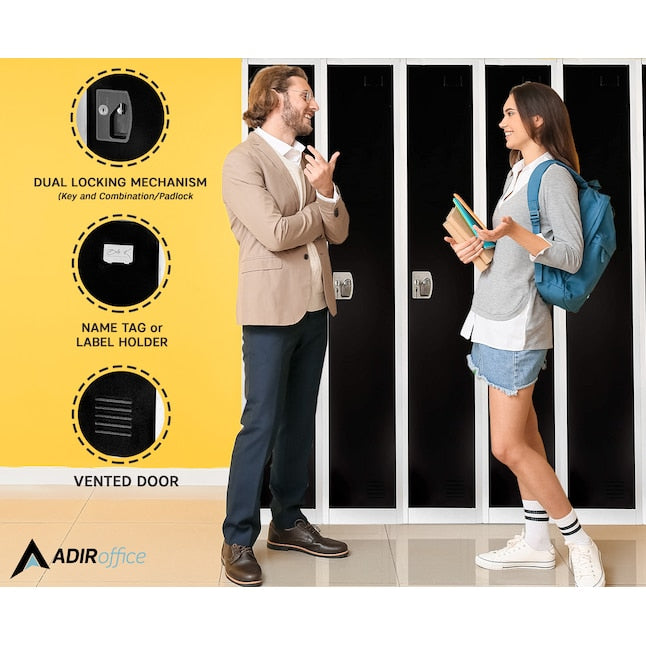 72 in. x 12 in. x 12 in. 1-Compartment Steel Tier Key Lock Storage Locker in Black (4-Pack)