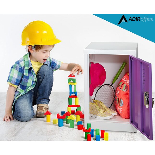 AdirOffice 24 in. H x 15 in. W Steel Single Tier Locker in Purple 2 Pack
