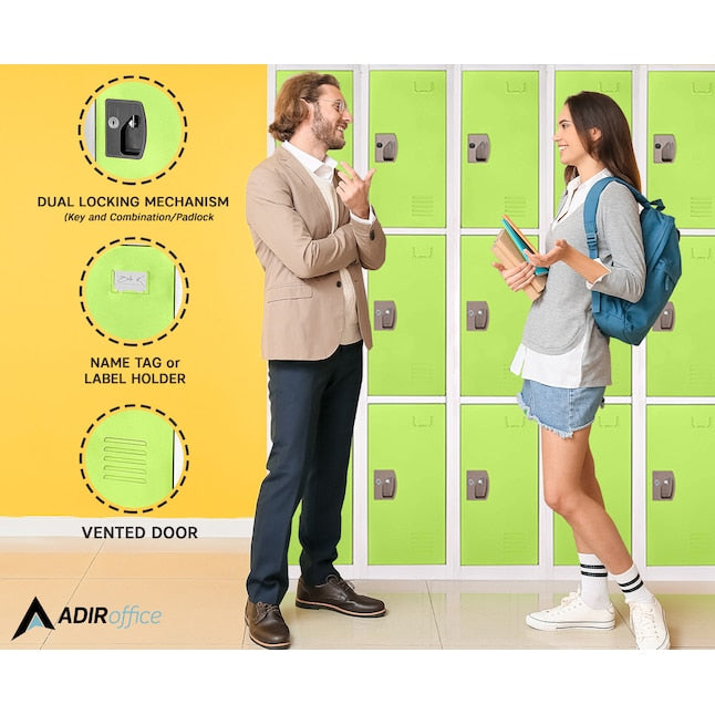 72 in. x 12 in. x 12 in. Triple-Compartment Steel Tier Key Lock Storage Locker in Green (4-Pack)