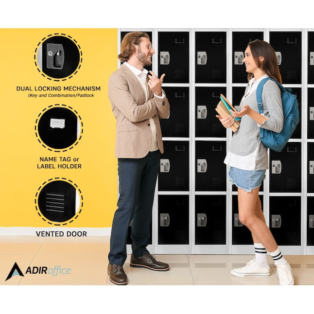 72 in. x 12 in. x 12 in. 4-Compartment Steel Tier Key Lock Storage Locker in Black (4-Pack)