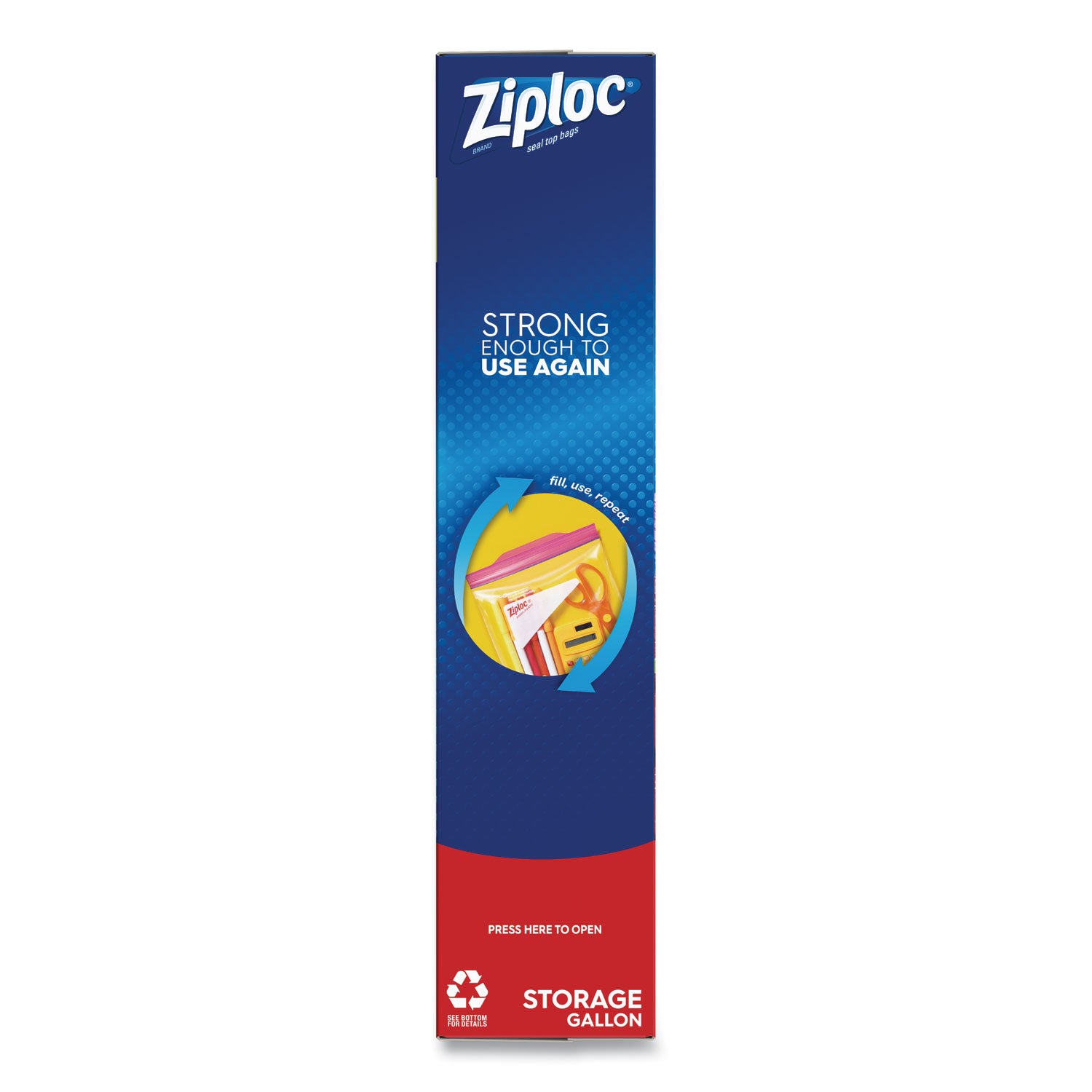 Double Zipper Storage Bags, Triple System Seal, Gallon, 9.6" x 12.1", Clear, 19 Bags/Box, 12 Boxes/Carton