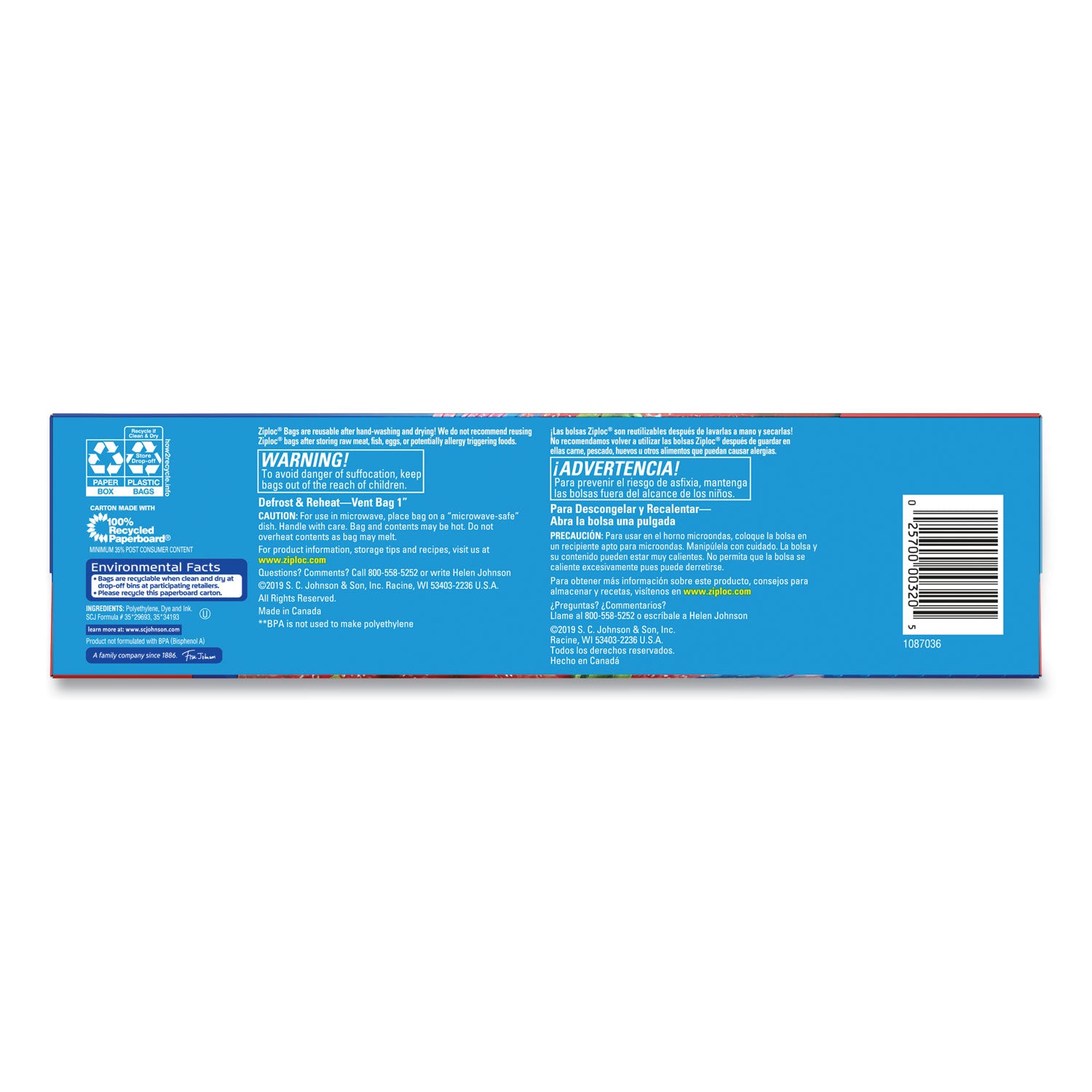 Ziploc&reg; Stand-Up Storage Bags - 1 gal Capacity - Seal Closure - Plastic - Storage, Filing, Kitchen - 42 / Box