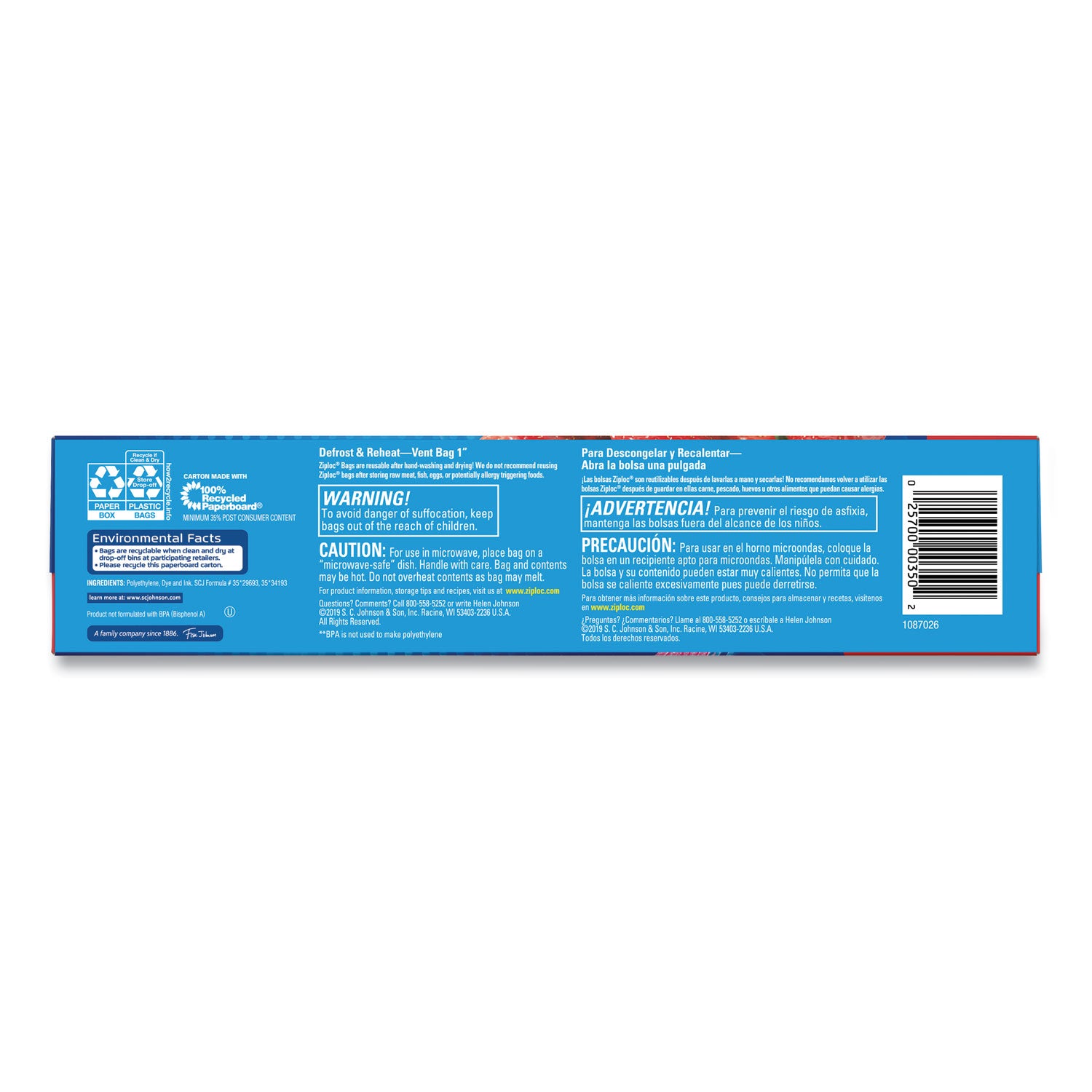 Double Zipper Storage Bags, Triple System Seal, Gallon, 9.6" x 12.1", Clear, 19 Bags/Box, 12 Boxes/Carton