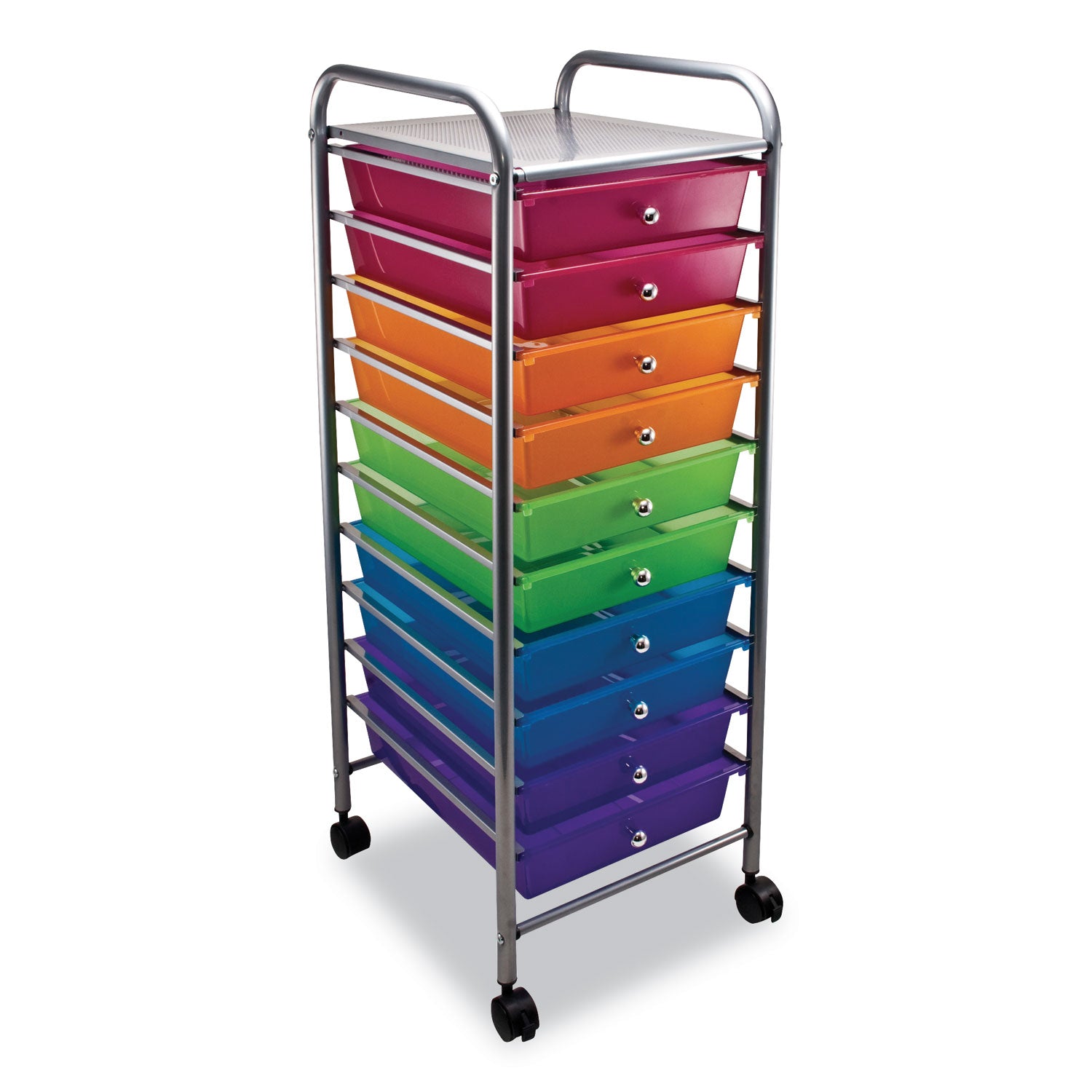 10-Drawer Rolling Cart, Multicolor