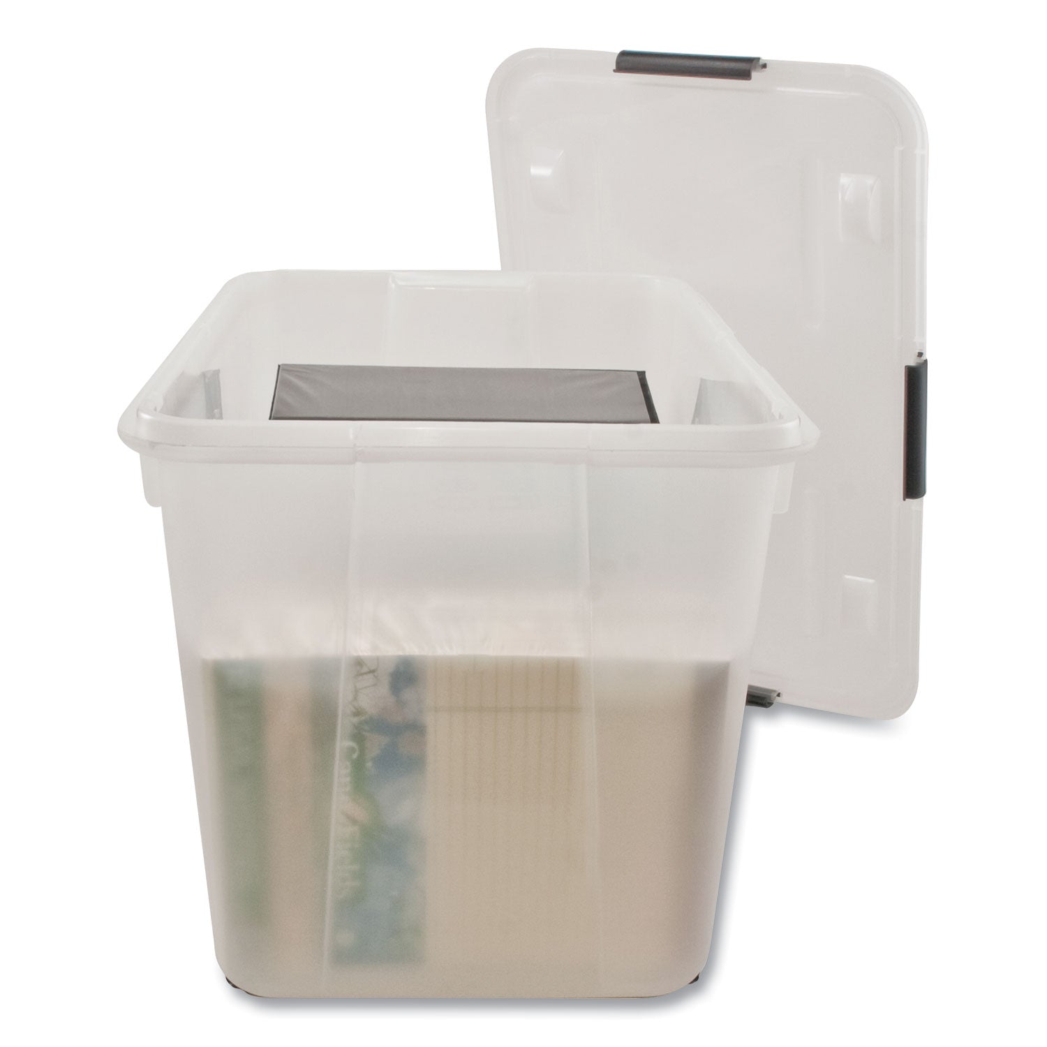 Rolling Storage Box, 15 Gallon, Clear