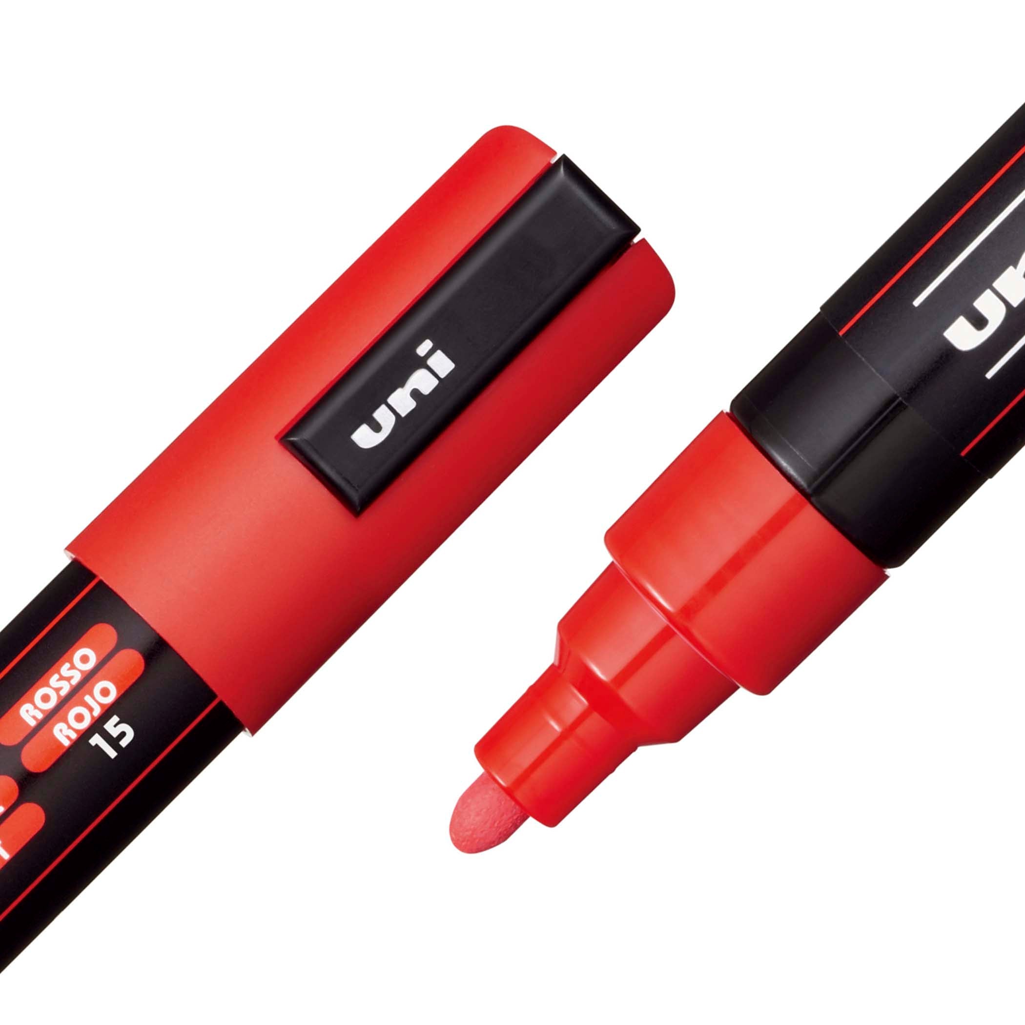 uni® POSCA PC-5M Water-Based Paint Markers, Reversible Medium Tip (1.8-2.5mm), Red