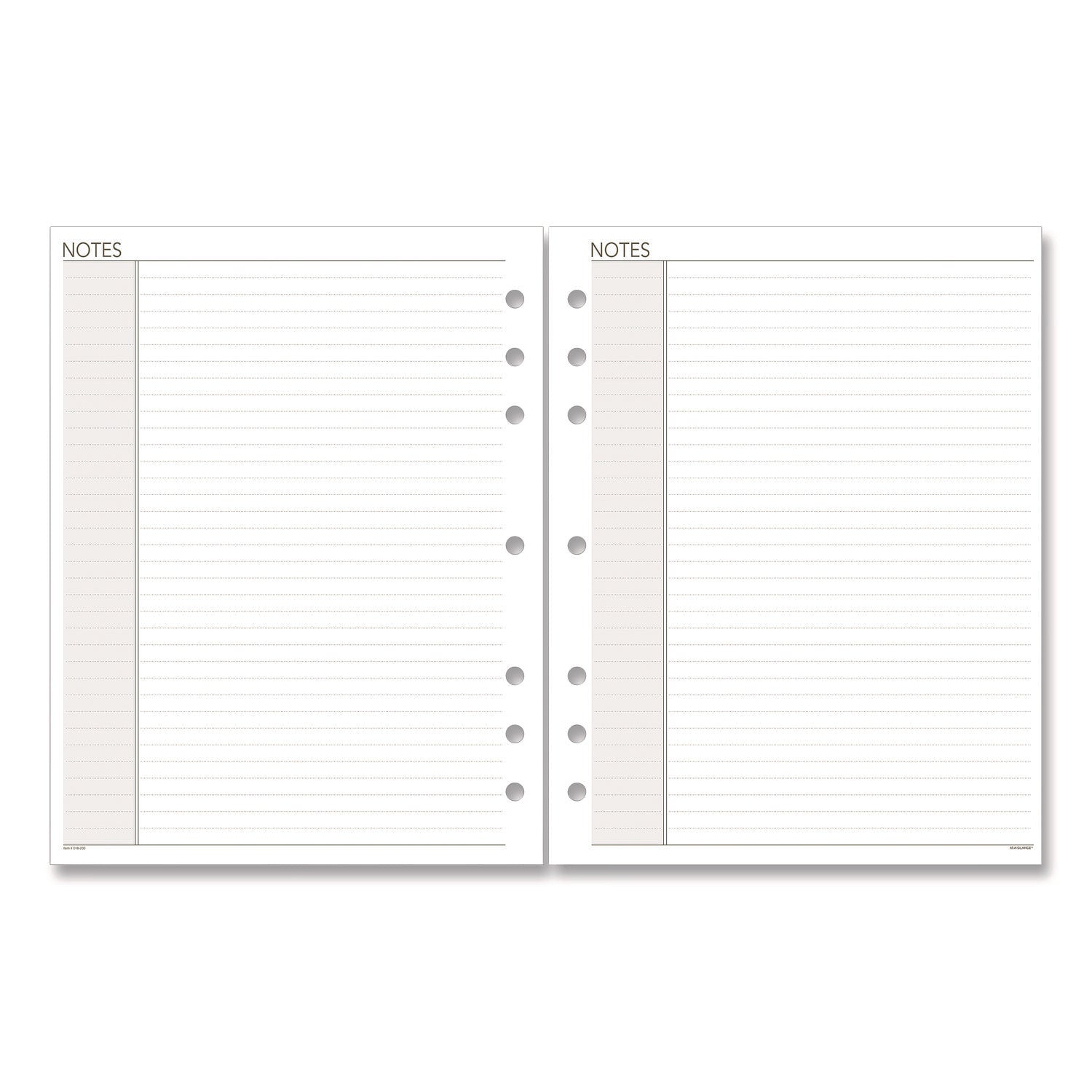 Lined Notes Pages For Planners/organizers, 8.5 X 5.5, White Sheets, Undated