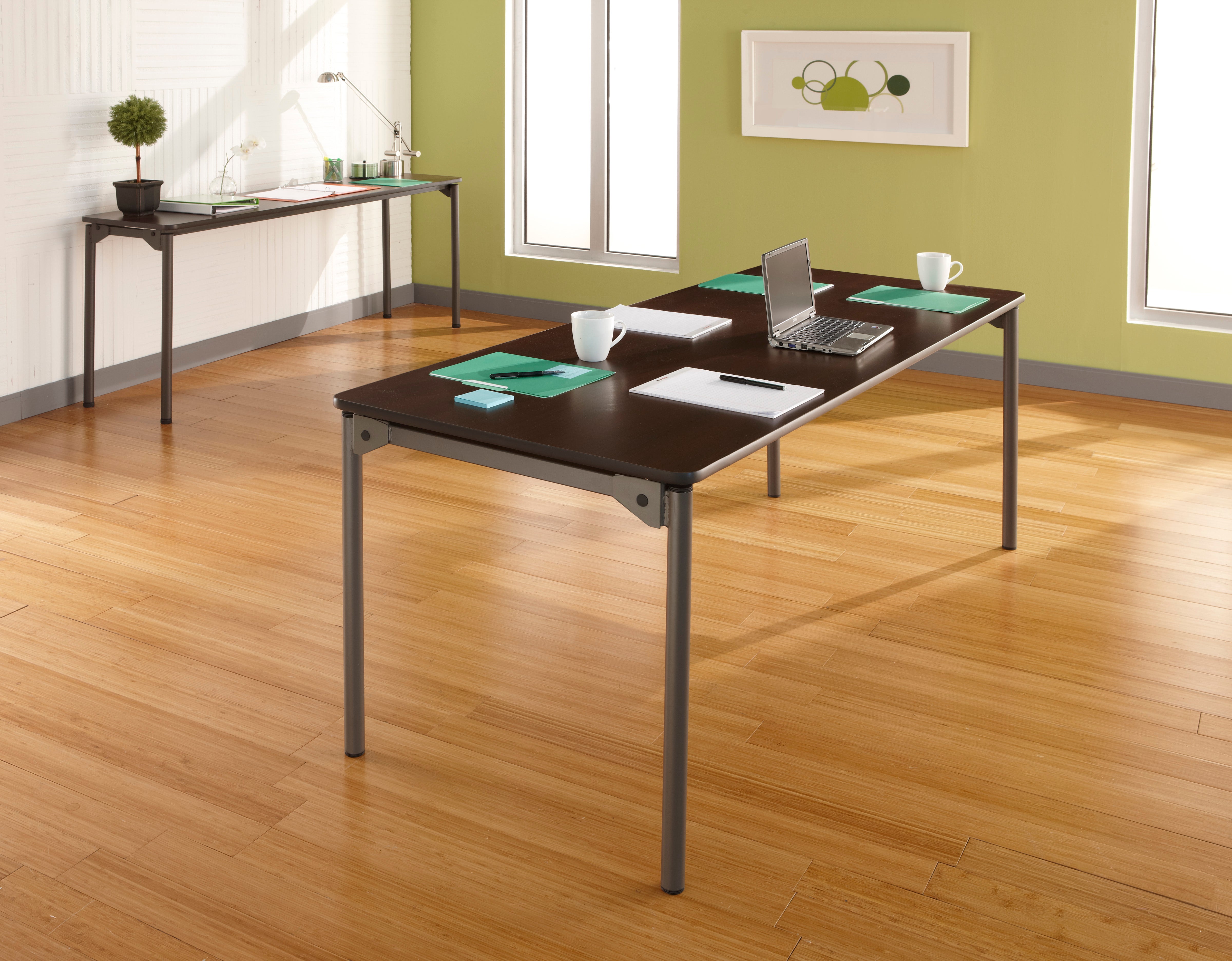 Maxx Legroom™ Wood Folding Table, Walnut - 30" x 72"