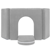 Jaxx Zipline Playscape Castle Gate - Playtime Furniture for Imaginative Kids, Platinum