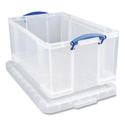 Snap-Lid Storage Bin, 16.9 Gal, 17.31" X 28" X 12.25", Clear/blue