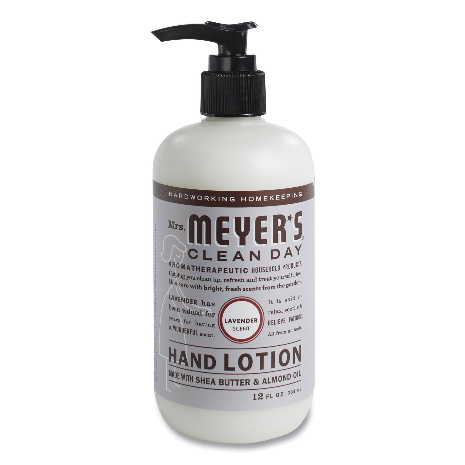 Mrs. Meyer's Clean Day Lavender Lotion - Lotion - 12 fl oz - Lavender - Pump Bottle - For Dry Skin - Applicable on Hand - Cruelty-free, Non-greasy, Paraben-free, Moisturising Pump Bottle - 1 Each
